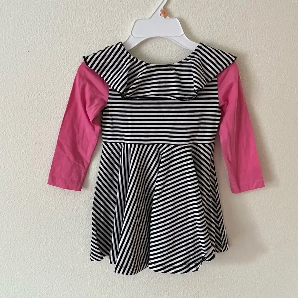 Hanna Andersson striped pink  dress size 90/3 t